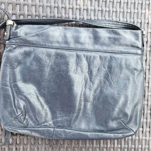 Blue Vintage 80s Karnig Mann Genuine Leather Shoulder Purse Made in Canada - Picture 2 of 4